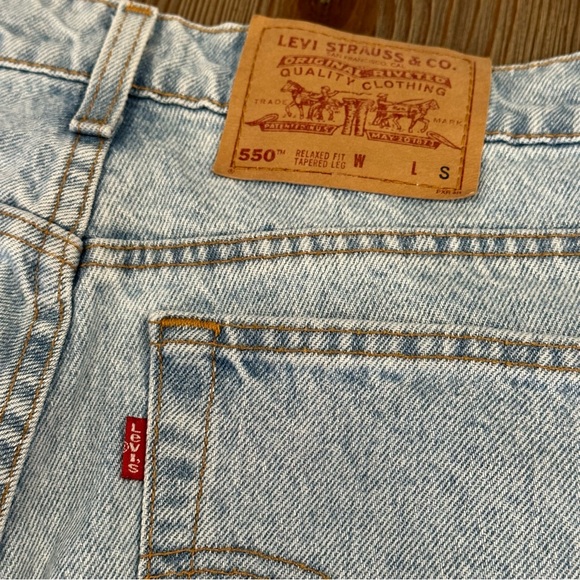 LEVI'S 550 34 x 34 VINTAGE Y2K 80s ACID WASH JEANS HIGH WAIST STRAIGHT LEG JEAN - Picture 6 of 12